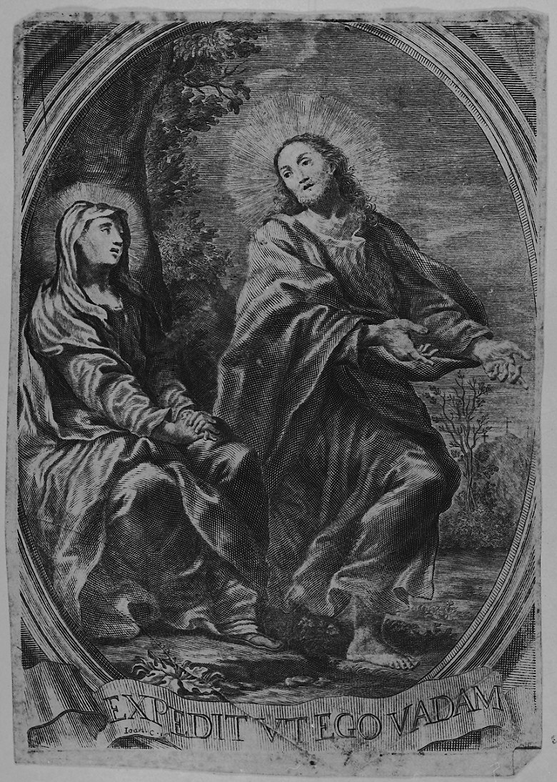 apparizione di Cristo a Santa Maria Maddalena (stampa) - ambito italiano (prima metà sec. XVIII)