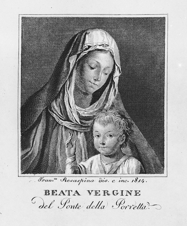 Madonna con Bambino (stampa) di Rosaspina Francesco (sec. XIX)
