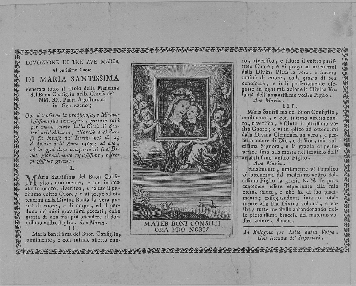 Madonna del Buon Consiglio, Madonna con Bambino (stampa) - ambito italiano (sec. XIX)