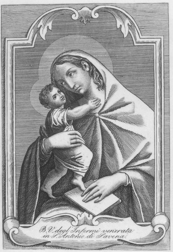 Madonna con Bambino (stampa) - ambito bolognese (sec. XVIII)