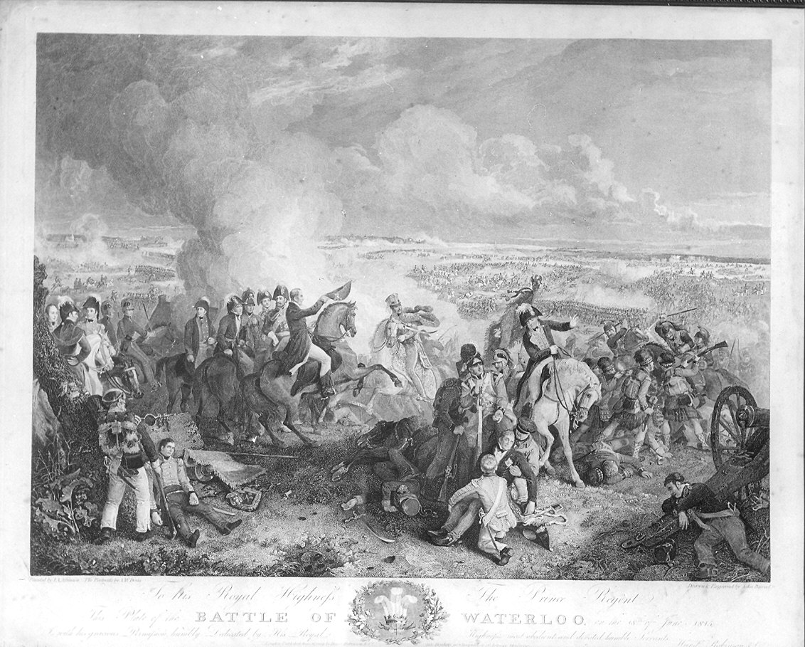 La battaglia di Waterloo (stampa) di Atkinson John Augustus, Devis Arthur William, Burnet John (sec. XIX)