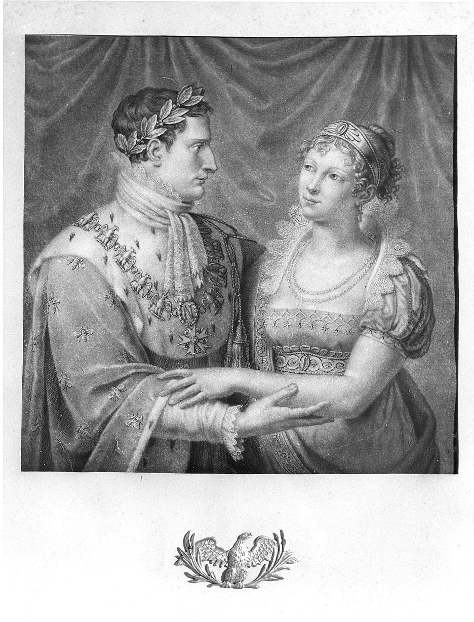 Ritratto di Napoleone e Maria Luigia in vesti imperiali (stampa) di Bigatti Giovanni (sec. XIX)