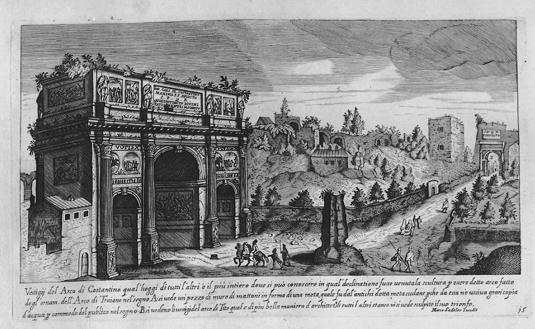 Veduta dell'Arco di Costantino (stampa, serie) di Sadeler Egidius II, Sadeler Marcus Christoph (sec. XVII)