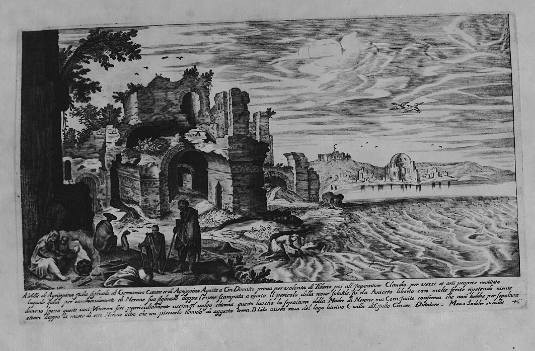 Paesaggio con rovine (stampa, serie) di Sadeler Egidius II, Sadeler Marcus Christoph (sec. XVII)