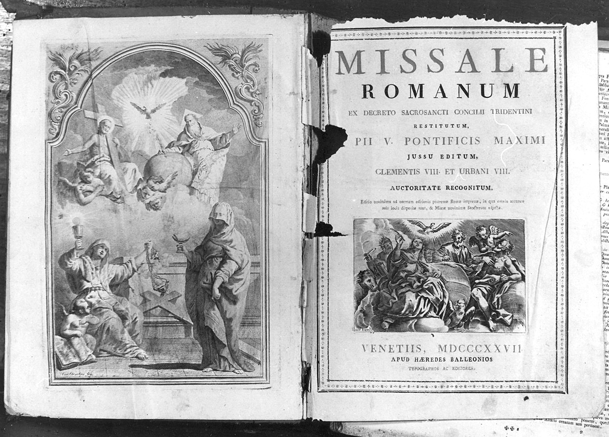 Trinità e allegorie della Fede e della Religione (stampa) di Orsolini Carlo (sec. XIX)
