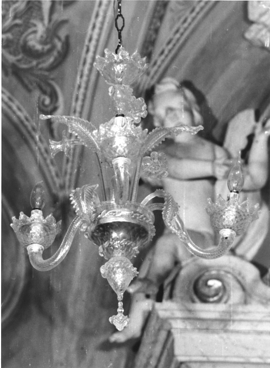 lampadario - a bracci, serie - produzione muranese (inizio sec. XX)