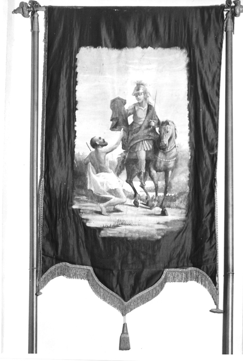 San Martino dona parte del mantello al povero (stendardo processionale) - ambito parmense (inizio sec. XX)