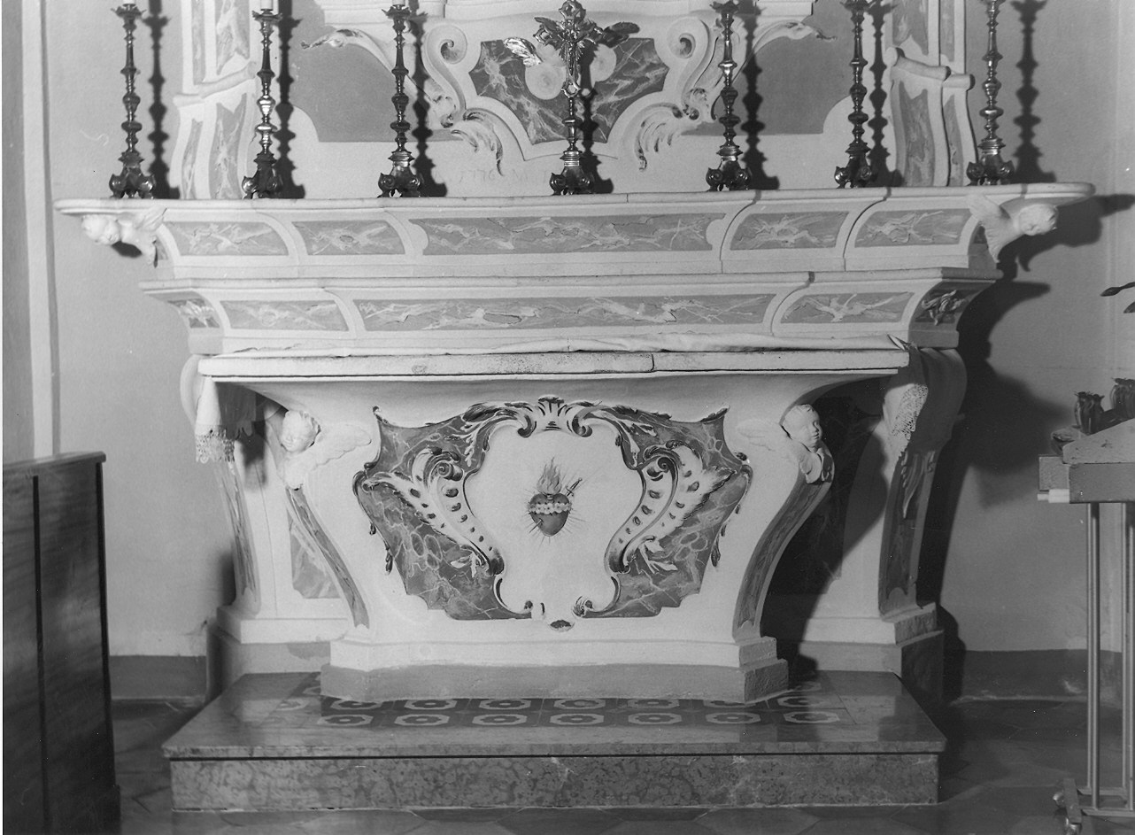 mensa d'altare, elemento d'insieme - ambito piacentino (seconda metà sec. XVIII)