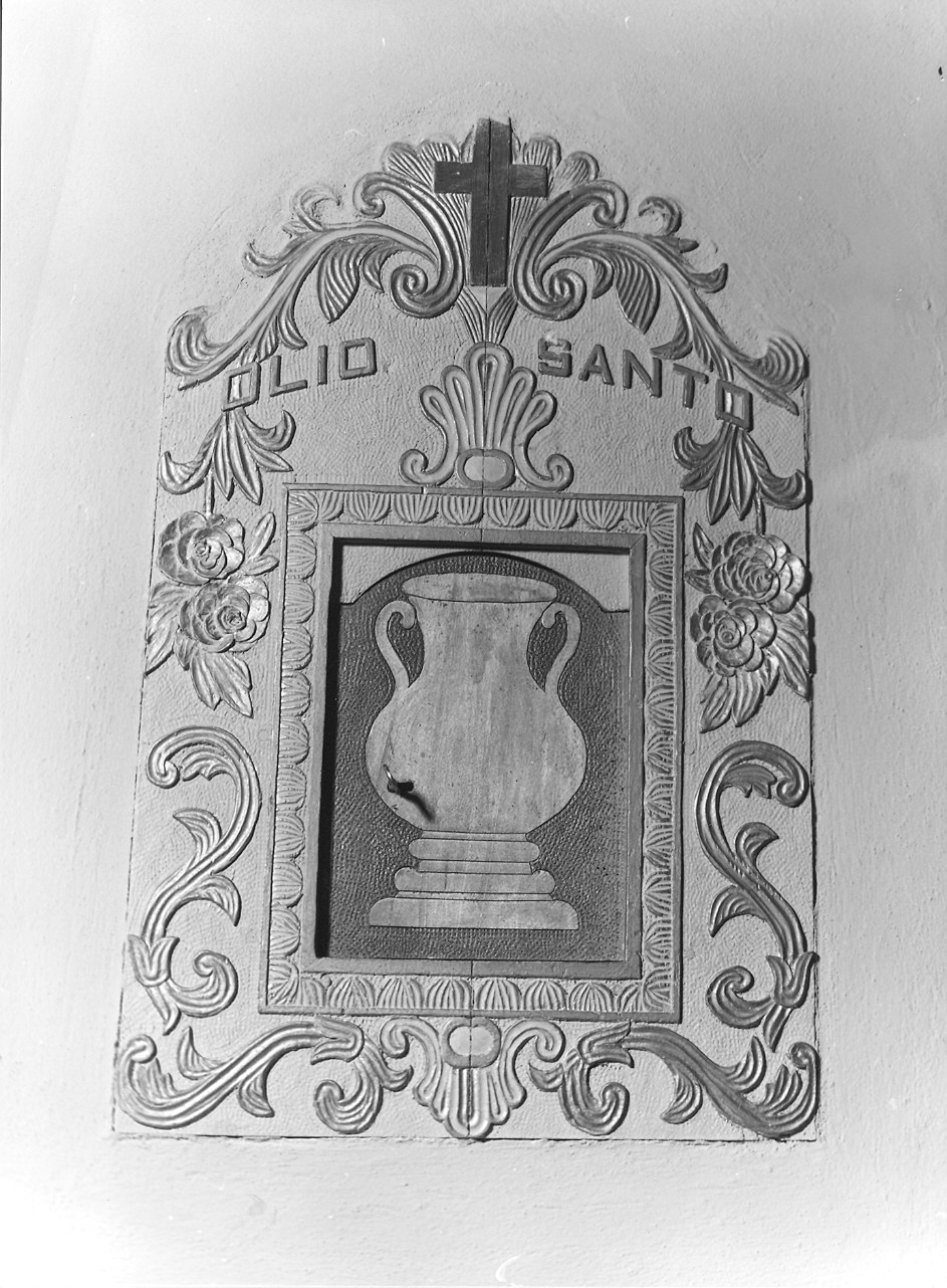 anta di armadietto per oli santi - ambito parmense-piacentino (fine sec. XIX)