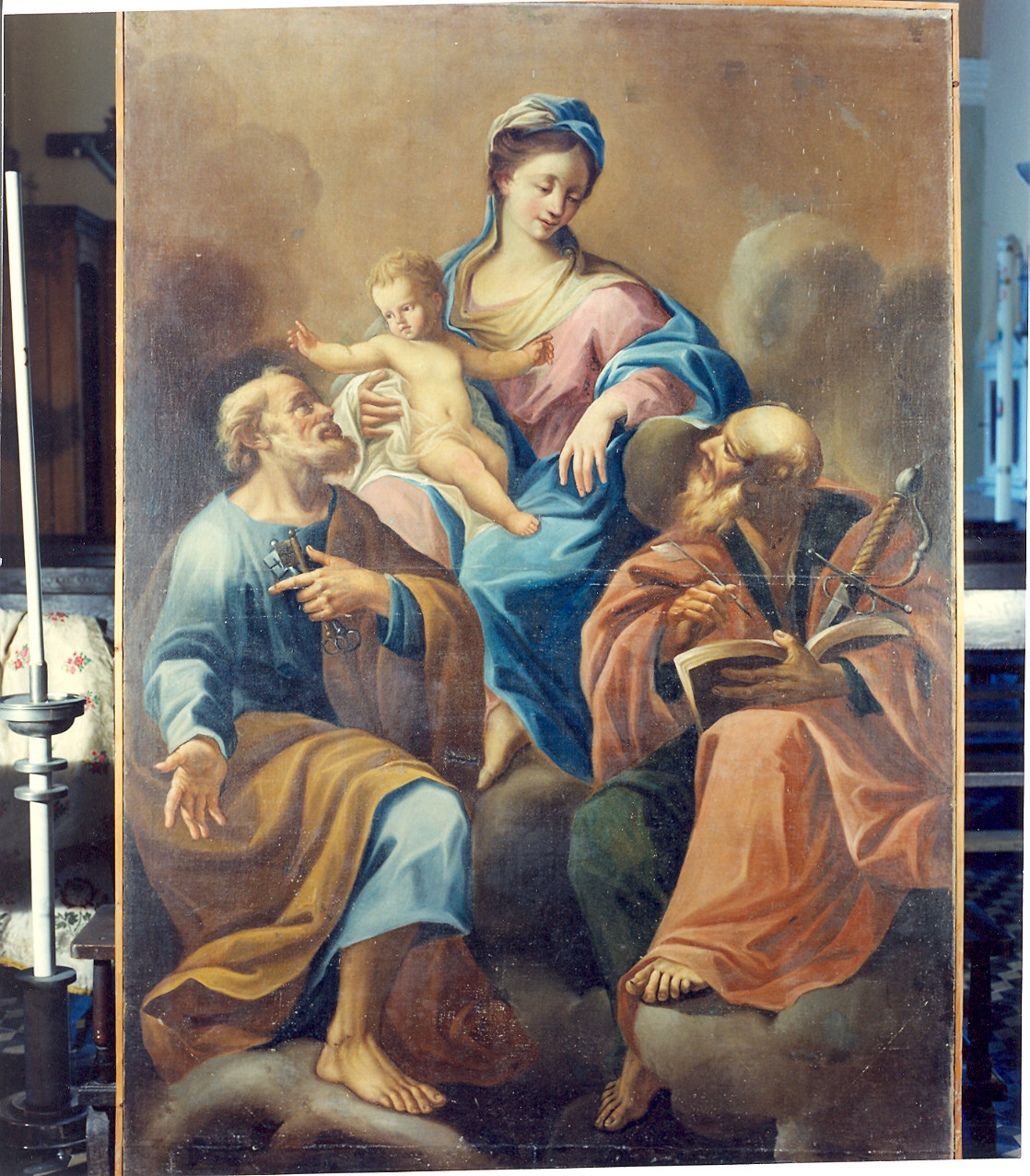 Madonna con Bambino tra San Pietro e San Paolo (dipinto) - ambito parmense (fine/inizio secc. XVII/ XVIII)