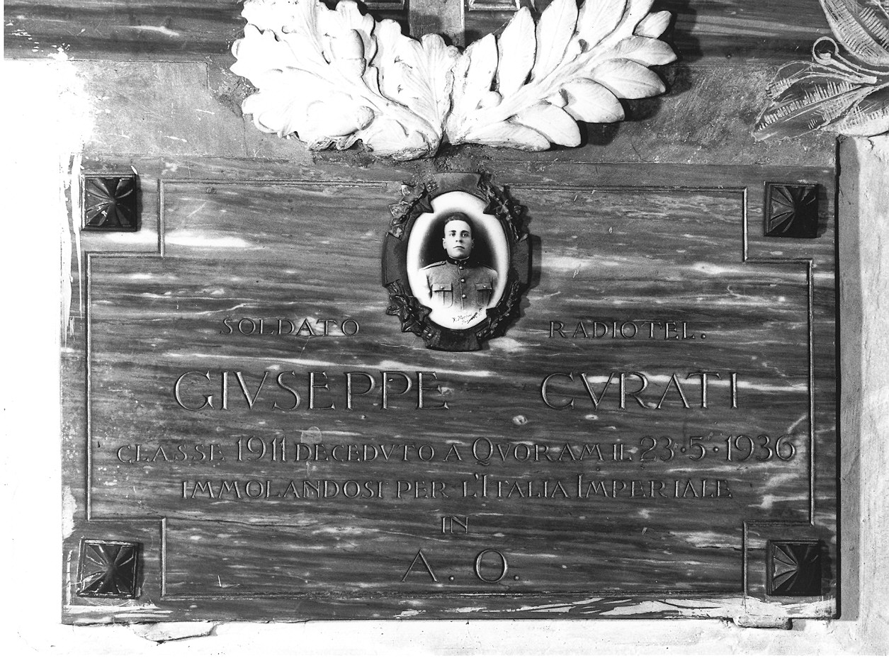 lapide commemorativa - ambito parmense (secondo quarto sec. XX)