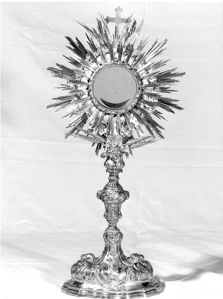 ostensorio - a raggiera - ambito parmense (ultimo quarto sec. XVIII)