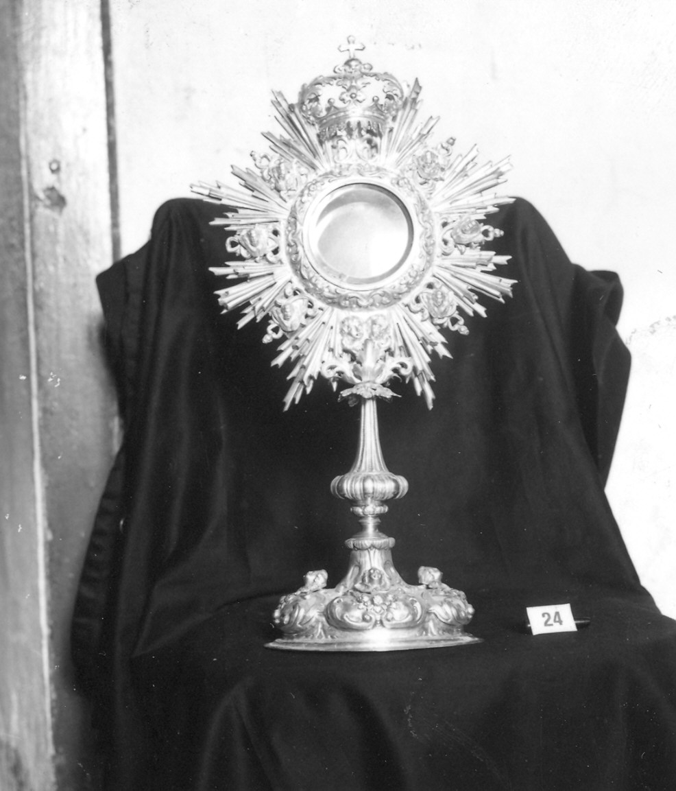 ostensorio - a raggiera - ambito parmense (sec. XX)