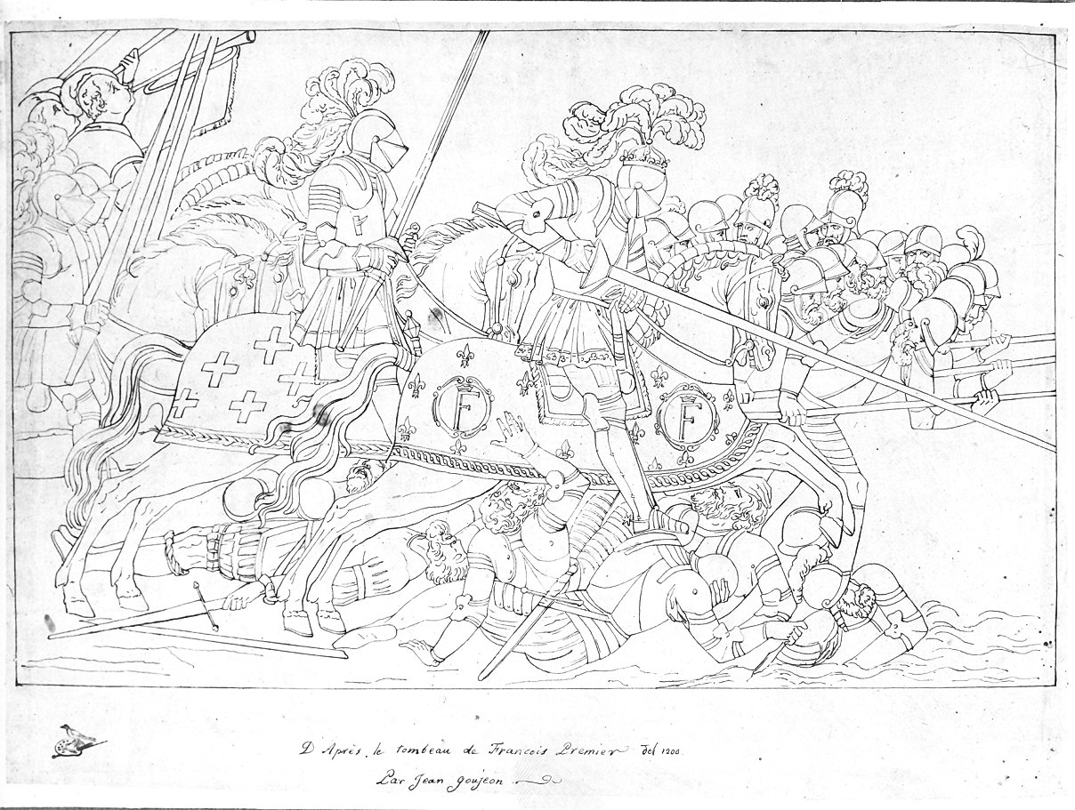 ornamento della tomba di Francesco I (disegno) - ambito italiano (?) (sec. XIX)