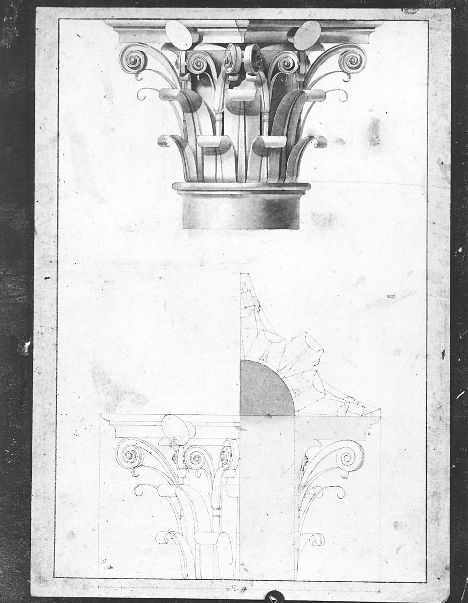 capitello corinzio (disegno) - ambito Italia settentrionale (prima metà sec. XIX)