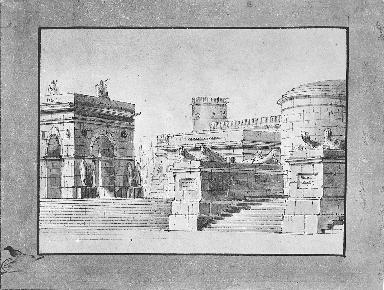 architettura (disegno) di Quarenghi Giacomo (attribuito) (inizio sec. XIX)