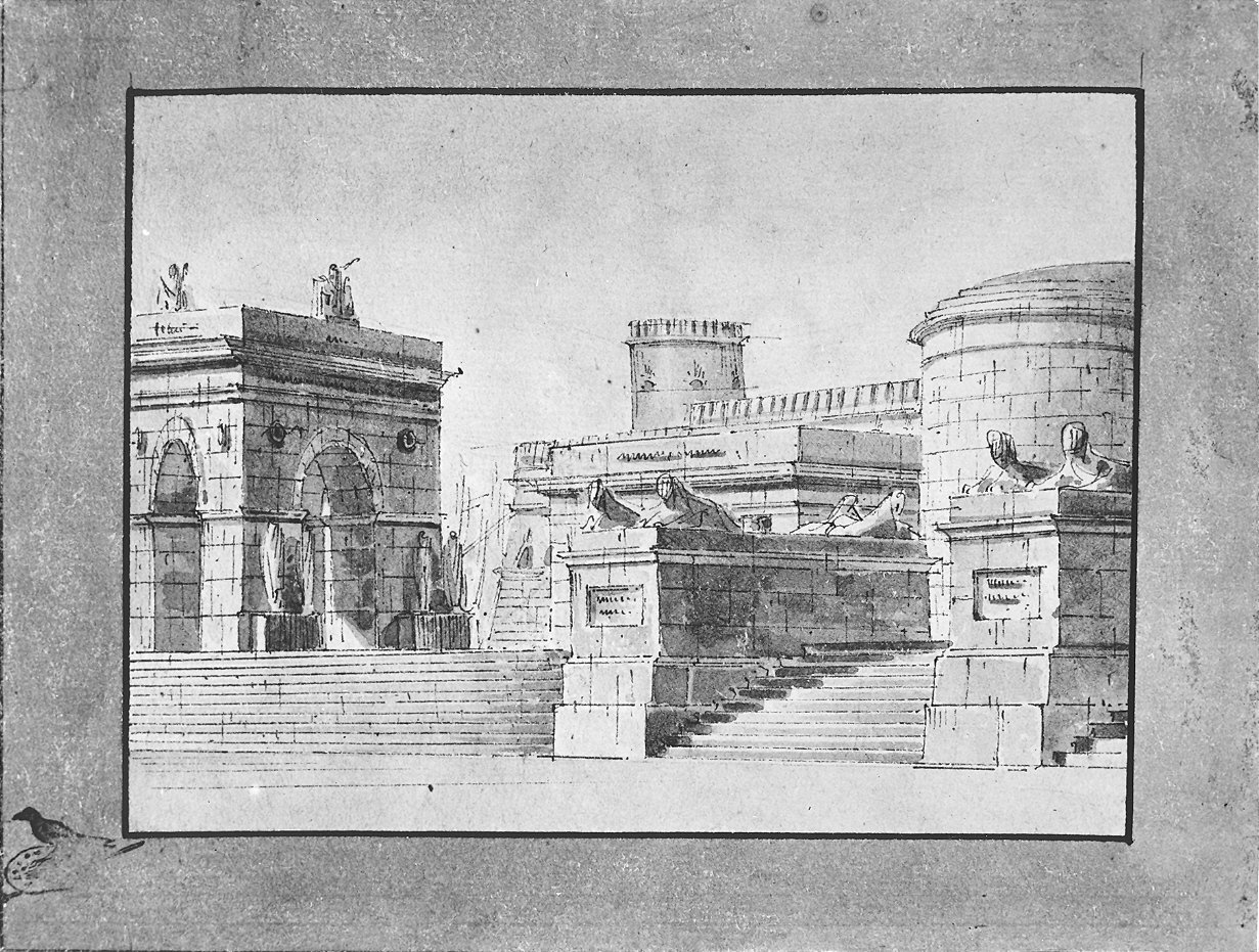 architettura (disegno) di Quarenghi Giacomo (attribuito) (inizio sec. XIX)