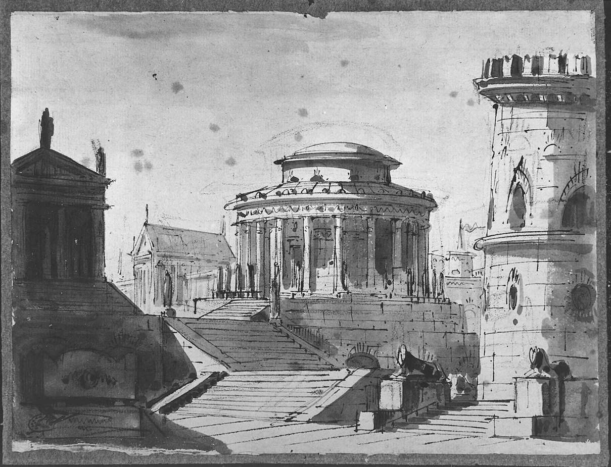 architetture (disegno) di Quarenghi Giacomo (attribuito) (inizio sec. XIX)