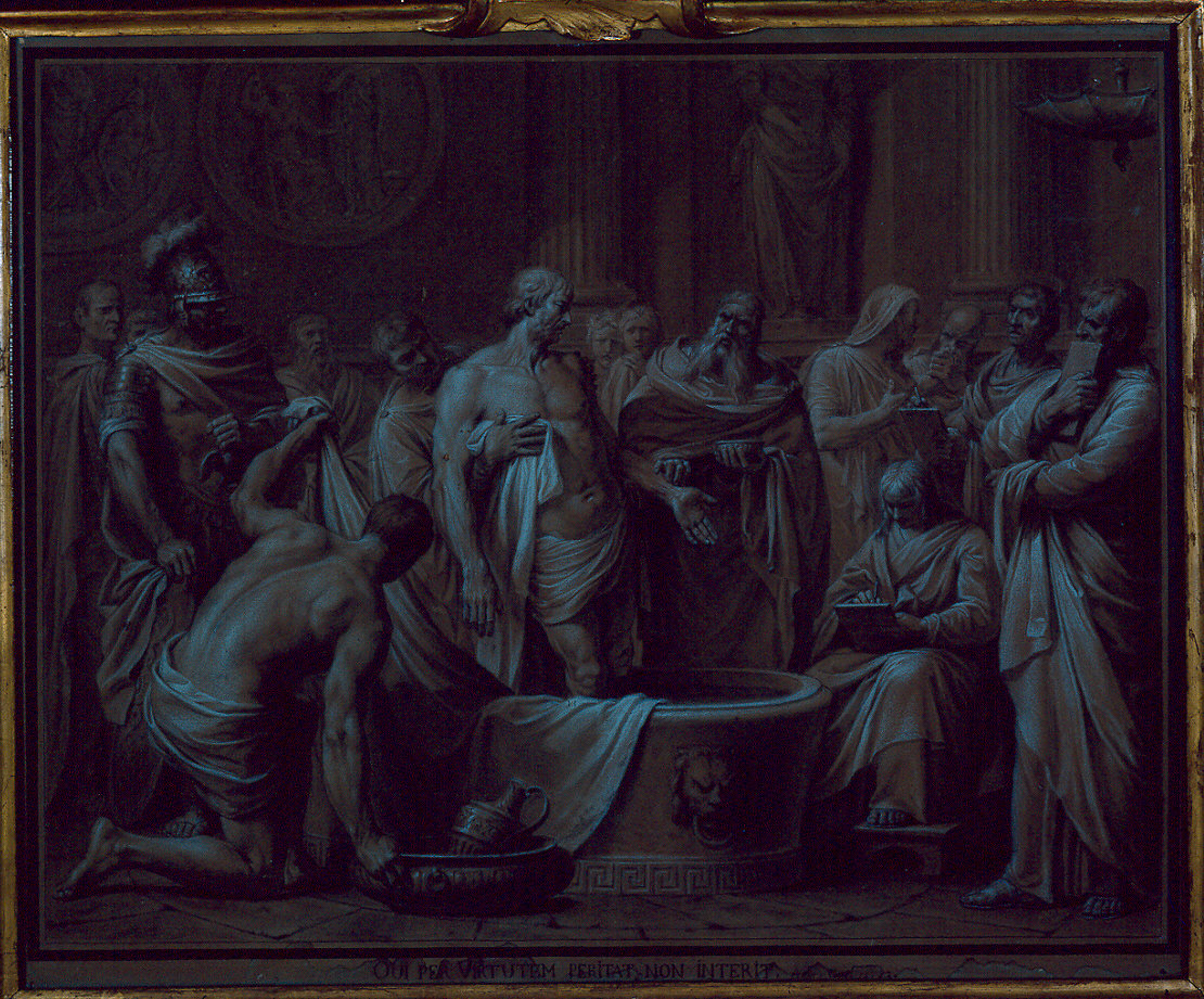 Seneca svenato (disegno) di Ferrari Pietro Melchiorre (metà sec. XVIII)