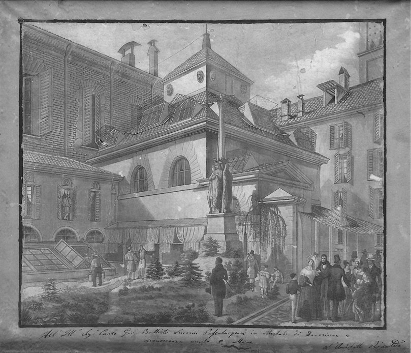 veduta di un palazzo (disegno) di Rinaldi Antonio (sec. XIX)