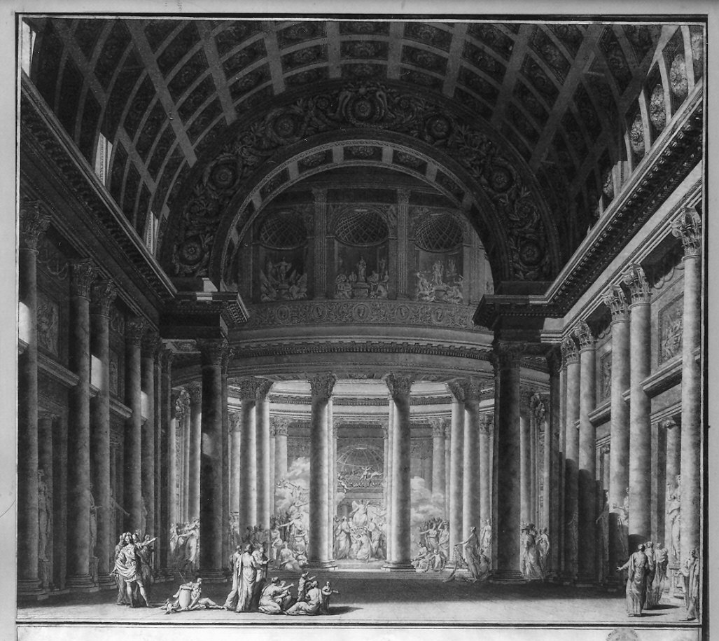 Tempio della Dea Mnemosine (disegno) di Ferrari Evangelista (sec. XVIII)