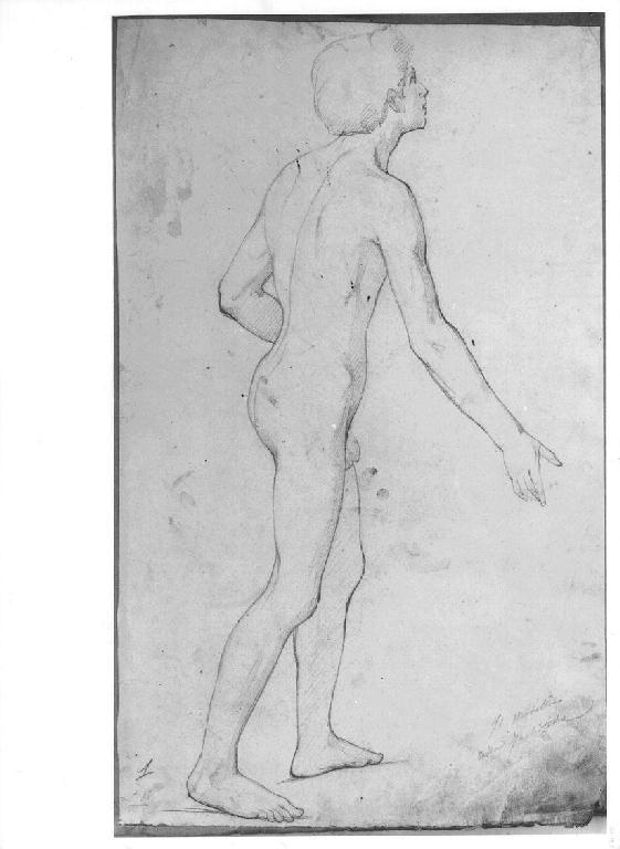Figura maschile, figura maschile (disegno, opera isolata) di Levi Gioacchino (prima metà sec. XIX)