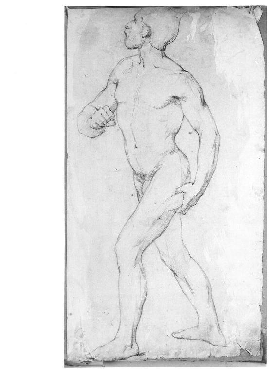 Figura maschile di profilo, figura maschile (disegno, opera isolata) di Levi Gioacchino (prima metà sec. XIX)