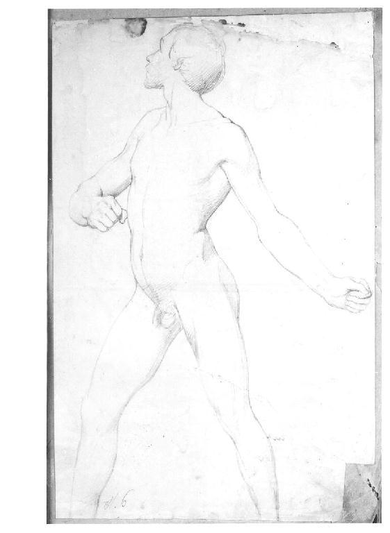 Figura maschile di profilo, figura maschile (disegno, opera isolata) di Levi Gioacchino (metà sec. XIX)