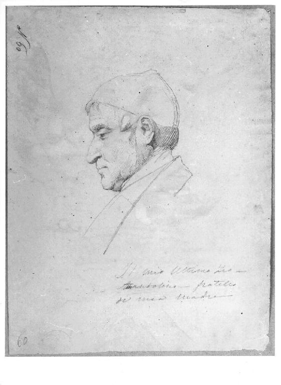 Ritratto di profilo dello zio, ritratto d'uomo (disegno, opera isolata) di Levi Gioacchino (terzo quarto sec. XIX)