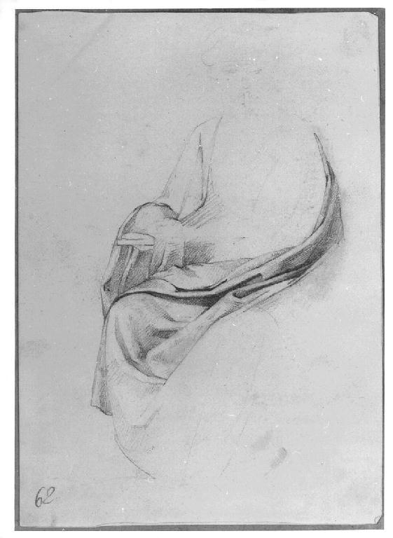 Studio di panneggio, figura maschile (disegno, opera isolata) di Levi Gioacchino (metà sec. XIX)