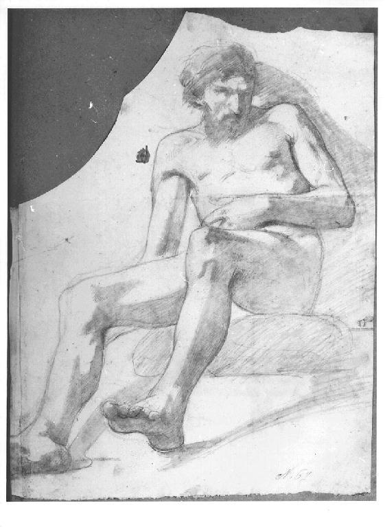 Figura maschile, figura maschile (disegno, opera isolata) di Levi Gioacchino (metà sec. XIX)