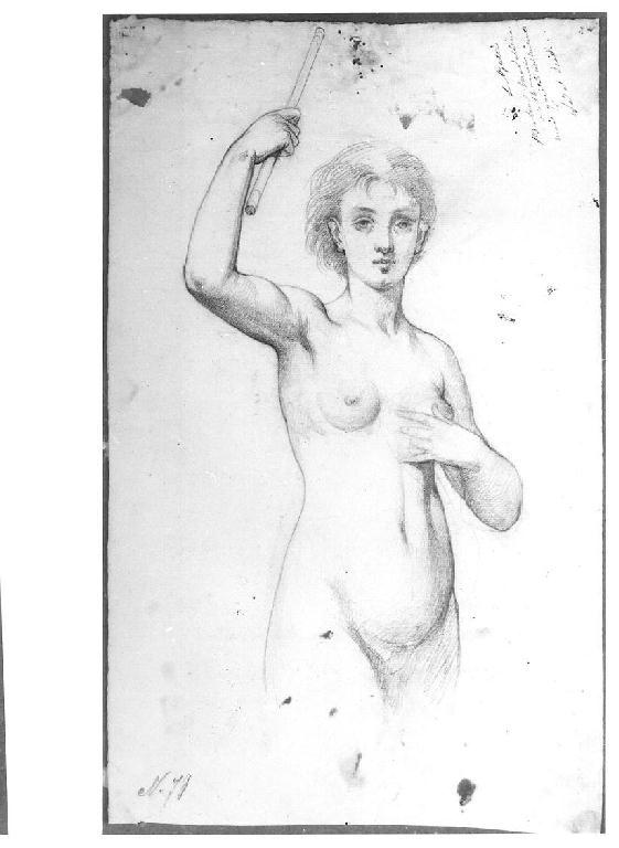 Studio per Titania, figura femminile (disegno, opera isolata) di Levi Gioacchino (terzo quarto sec. XIX)