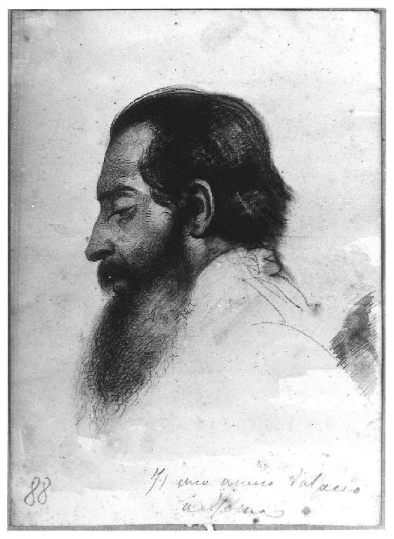 Ritratto maschile, ritratto d'uomo (disegno, opera isolata) di Levi Gioacchino (metà sec. XIX)