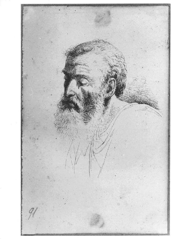 Ritratto maschile, ritratto d'uomo (disegno, opera isolata) di Levi Gioacchino (terzo quarto sec. XIX)