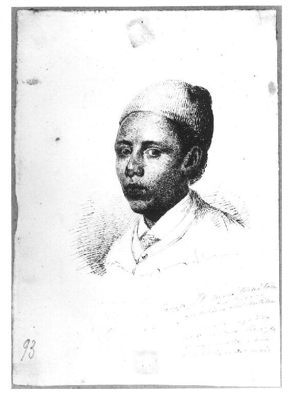 Testa di giovane negro, giovane (disegno, opera isolata) di Levi Gioacchino (terzo quarto sec. XIX)