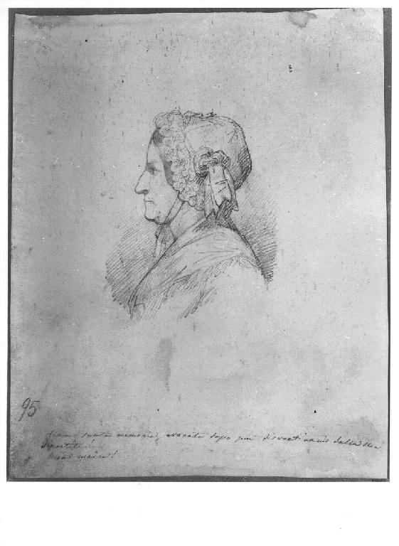 Testa di vecchia, figura femminile (disegno, opera isolata) di Levi Gioacchino (ultimo quarto sec. XIX)