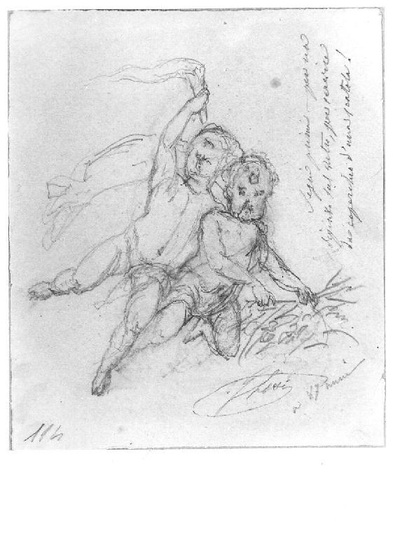 Studio di putti, putti (disegno, opera isolata) di Levi Gioacchino (inizio sec. XX)