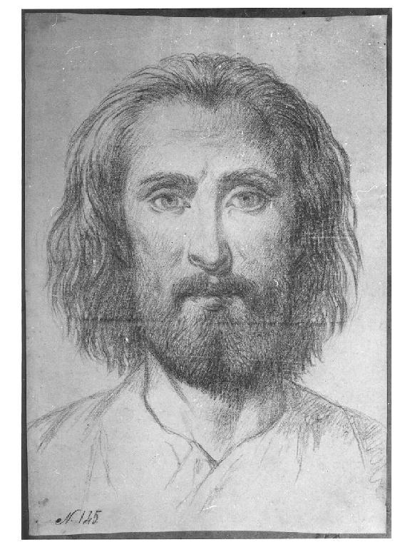 Testa del Redentore, testa di Cristo (disegno, opera isolata) di Levi Gioacchino (sec. XIX)