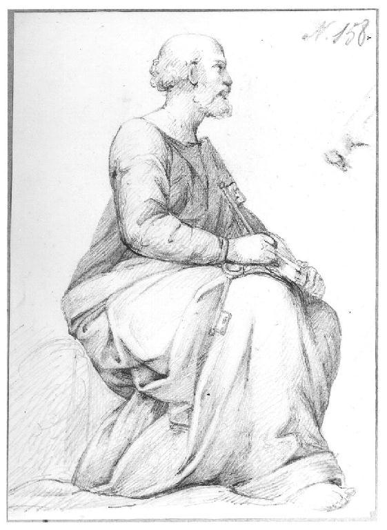 Studio per San Pietro, San Pietro (disegno, opera isolata) di Levi Gioacchino (seconda metà sec. XIX)