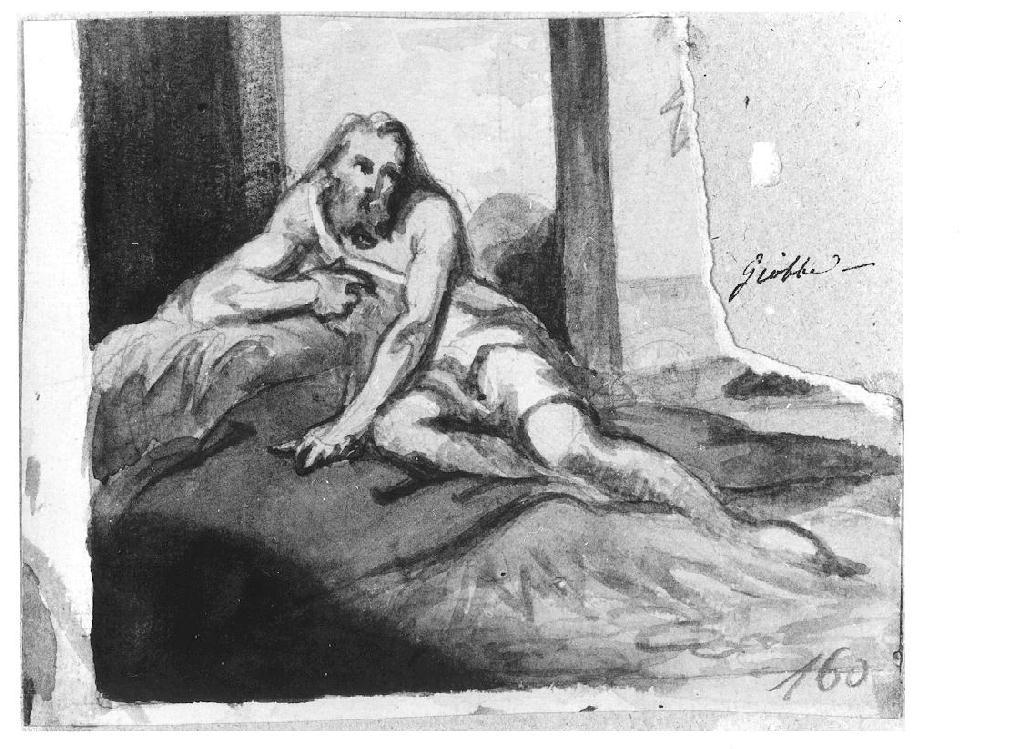 Studio di Giobbe, figura maschile (disegno, opera isolata) di Levi Gioacchino (seconda metà sec. XIX)