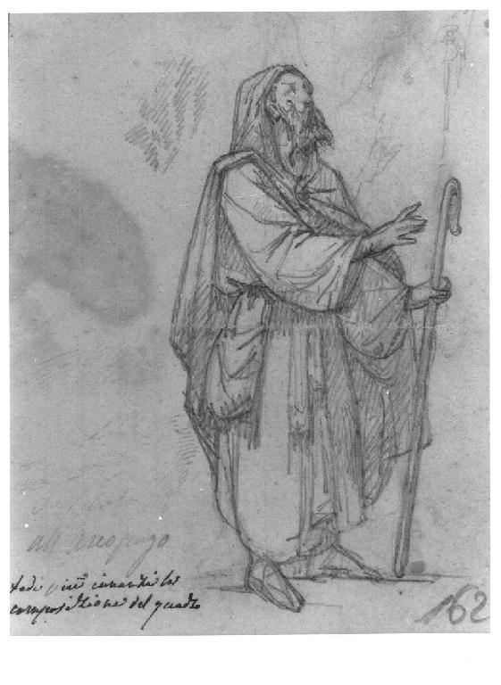 Studio di mendicante cieco (studio per S. Paolo), San Paolo (disegno, opera isolata) di Levi Gioacchino (seconda metà sec. XIX)