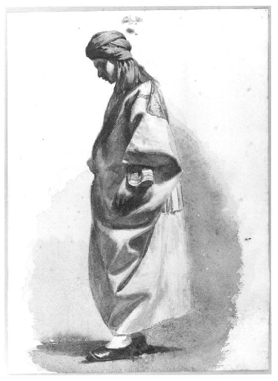 Studio di orientale, figura maschile (disegno, opera isolata) di Levi Gioacchino (seconda metà sec. XIX)