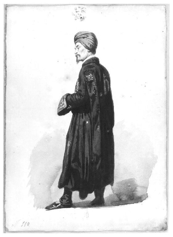 Studio di orientale, figura maschile (disegno, opera isolata) di Levi Gioacchino (seconda metà sec. XIX)