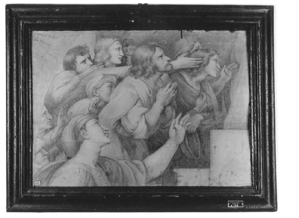 Studio di gruppo, figure maschili (disegno, opera isolata) di Levi Gioacchino (metà sec. XIX)