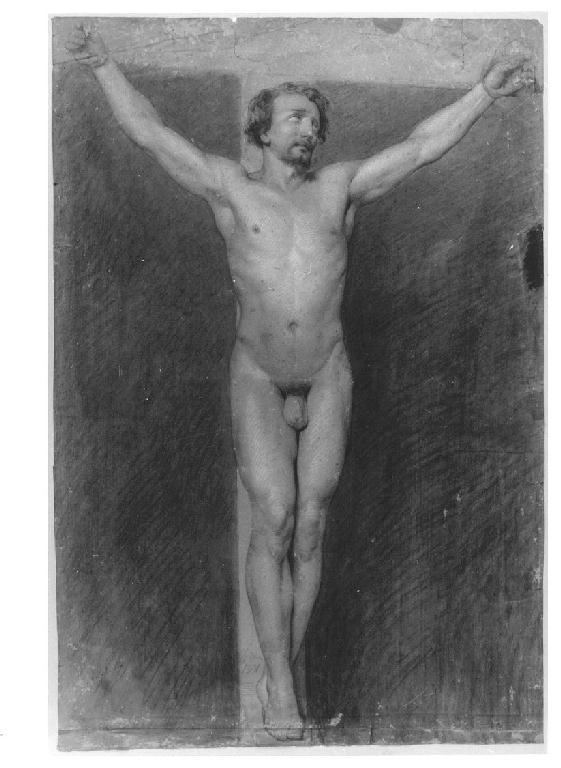 Studio di crocifisso, Cristo crocifisso (disegno, opera isolata) di Levi Gioacchino (metà sec. XIX)