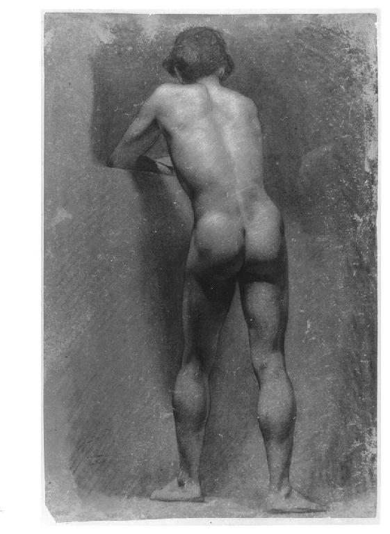 Studio di nudo, giovane nudo (disegno, opera isolata) di Levi Gioacchino (metà sec. XIX)