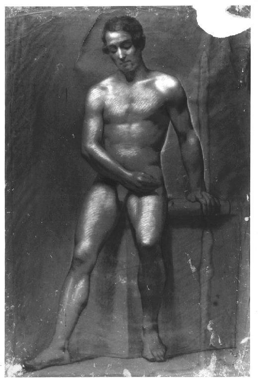 Studio di nudo, giovane nudo (disegno, opera isolata) di Levi Gioacchino (metà sec. XIX)