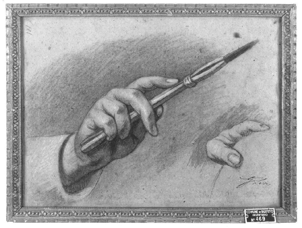 Studio di mani, studio di mani (disegno, opera isolata) di Levi Gioacchino (metà sec. XIX)