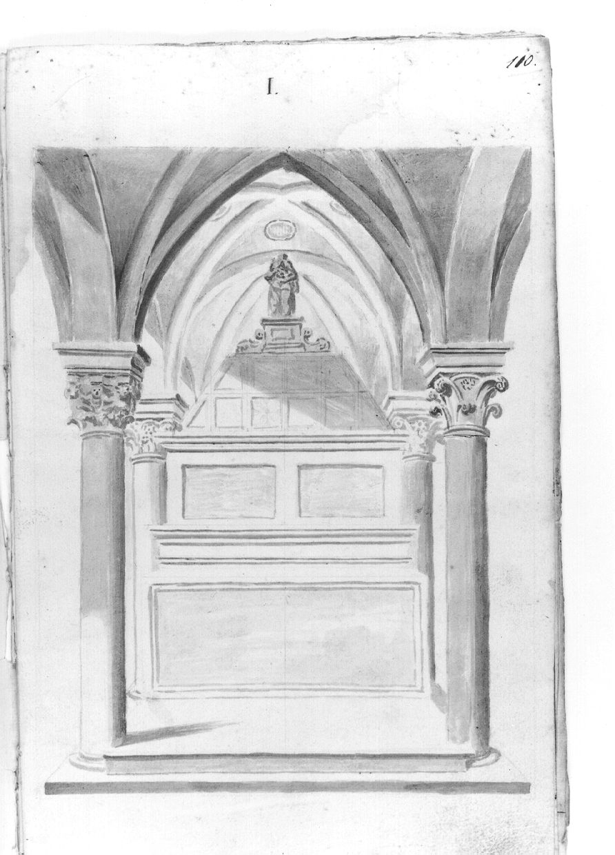Arca di San Donnino (disegno, serie) di Dal Verme Carlo Angelo (fine/inizio secc. XVIII/ XIX)