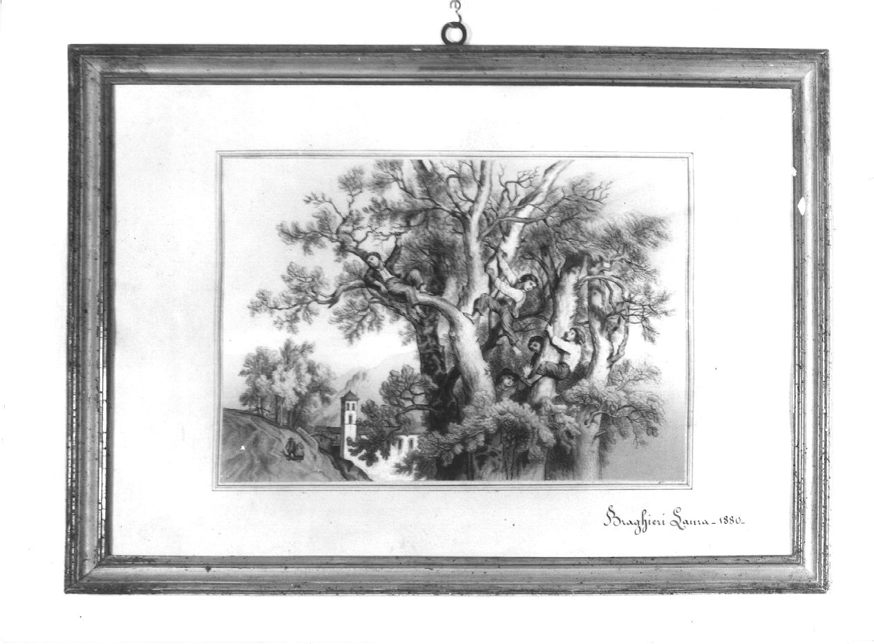 paesaggio (disegno) di Braghieri Laura (sec. XIX)